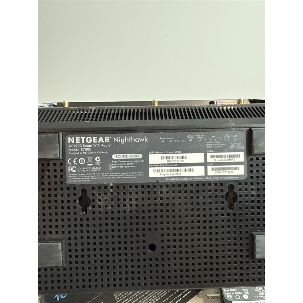 NETGEAR Nighthawk R7000 Smart WiFi Wireless Router AC1900 Gaming Streaming - Picture 8 of 16